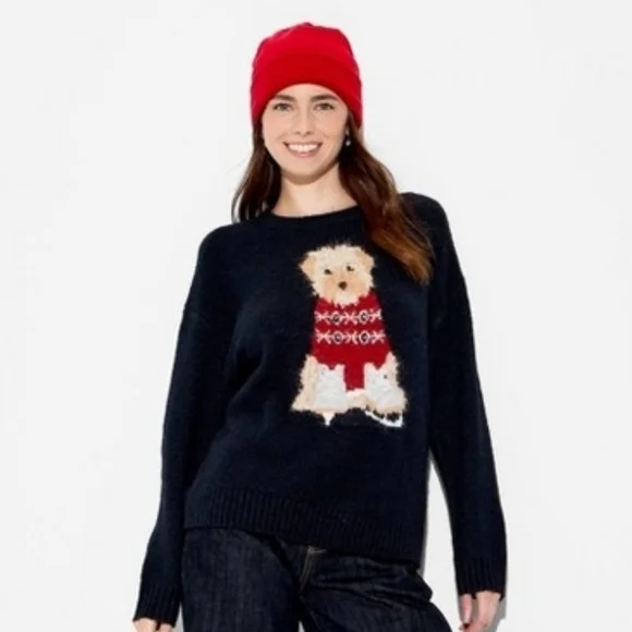 ●CHOOSE XS - XL● NWT Women's Wild Fable Crewneck Heritage Dog Novelty Sweater - Picture 3 of 14